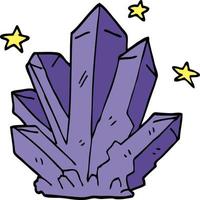 cartoon doodle magic crystal vector