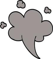 cartoon doodle whooshing cloud vector