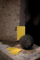 decoration object stone sphere terrazzo and metal photo