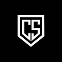 CS letter logo design with black background in illustrator. Vector logo, calligraphy designs for logo, Poster, Invitation, etc.
