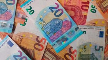 Rotating stack of Euro banknotes video