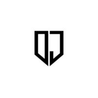 DJ letter logo design with white background in illustrator. Vector logo, calligraphy designs for logo, Poster, Invitation, etc.