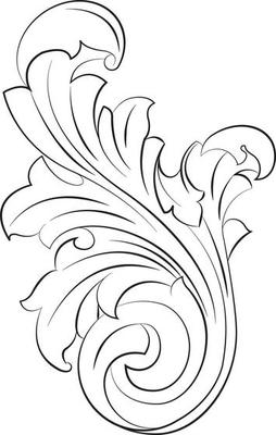 Vintage Baroque Victorian frame border floral ornament leaf scroll engraved retro flower pattern decorative design tattoo black and white Japanese filigree calligraphic vector heraldic swirl