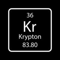 Krypton symbol. Chemical element of the periodic table. Vector illustration.