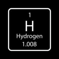 Hydrogen symbol. Chemical element of the periodic table. Vector illustration.