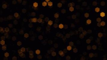 Loop orange haxegon bokeh falling down abstract background video