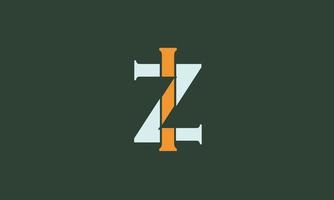 zi alfabeto letras iniciales monograma logo vector