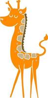jirafa de dibujos animados de estilo de color plano vector