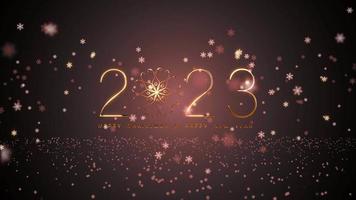 2023 Merry Christmas and Happy New Year gold text video