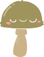 flat color style cartoon mushroom vector