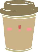 flat color style cartoon take out coffee vector