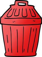 cartoon doodle waste bin vector