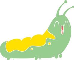 funny flat color style cartoon caterpillar vector