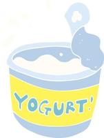 flat color illustration of a cartoon yogurt vector