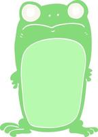 flat color style cartoon staring frog vector