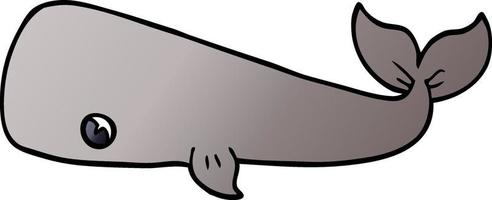 caricatura, garabato, ballena vector