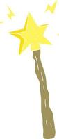 flat color illustration of a cartoon magic wand vector