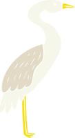 flat color style cartoon stork vector