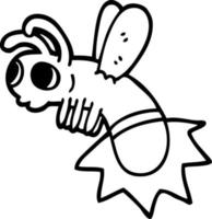 line drawing cartoon lightning bug vector