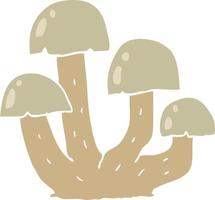 flat color style cartoon mushroom vector