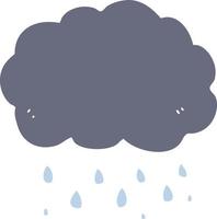 flat color style cartoon cloud raining vector