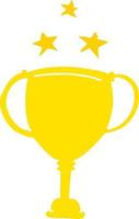 trofeo deportivo de dibujos animados de estilo de color plano vector