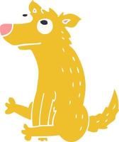 cartoon doodle dog sitting vector