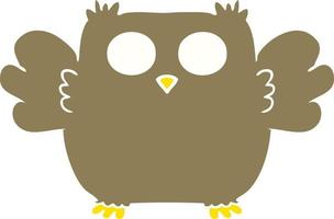 cute flat color style cartoon owl vector
