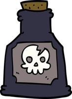 cartoon doodle poison in a bottle vector