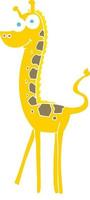 flat color illustration of a cartoon giraffe vector