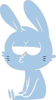 cute flat color style cartoon rabbit vector