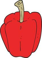 flat color illustration of a cartoon pepper vector