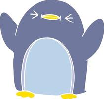 flat color style cartoon penguin vector