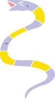 hissing flat color style cartoon snake vector