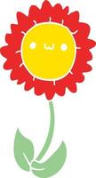 flat color style cartoon flower vector