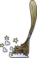 cartoon doodle magic broom vector