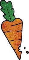 cartoon doodle carrot with bite marks vector