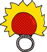 cartoon doodle fire ball ring vector