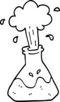 line drawing cartoon exploding chemical set vector