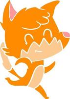 flat color style cartoon friendly fox vector