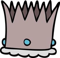 cartoon doodle silver crown vector