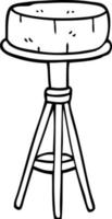 line drawing cartoon breakfast stool vector