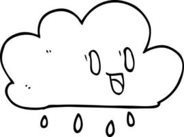 line drawing cartoon expressive weather cloud vector