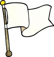 cartoon doodle white flag waving vector