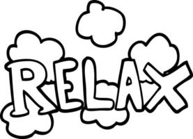 line drawing cartoon relax symbol vector