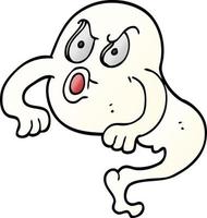 cartoon doodle angry ghost vector