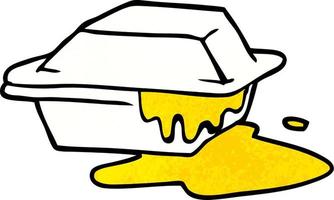 cartoon doodle cheesy takeout vector