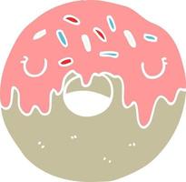 donut de dibujos animados de estilo de color plano vector