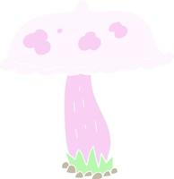 flat color illustration of a cartoon mushroom vector