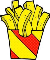 cartoon doodle takeout fries vector